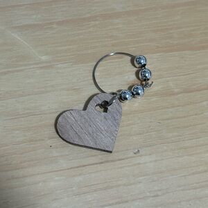 Silver and Brown Heart Keychain
